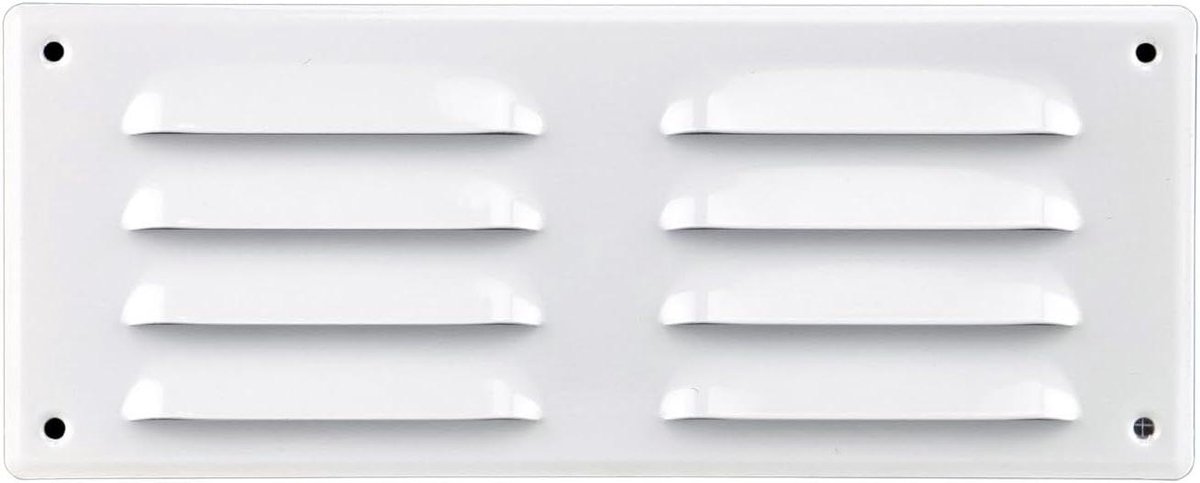 Ventilatierooster Metaal - Afvoerrooster - Luchtcirculatie Verbeteren - Insectenbescherming - 260x105mm - Wit