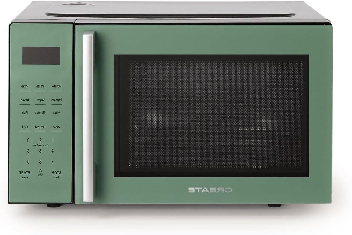 Magnetron met Grill - Oven Functie - Snel Eten Bereiden - 8 Automatische Programma's - 23 Liter Inhoud - Groen