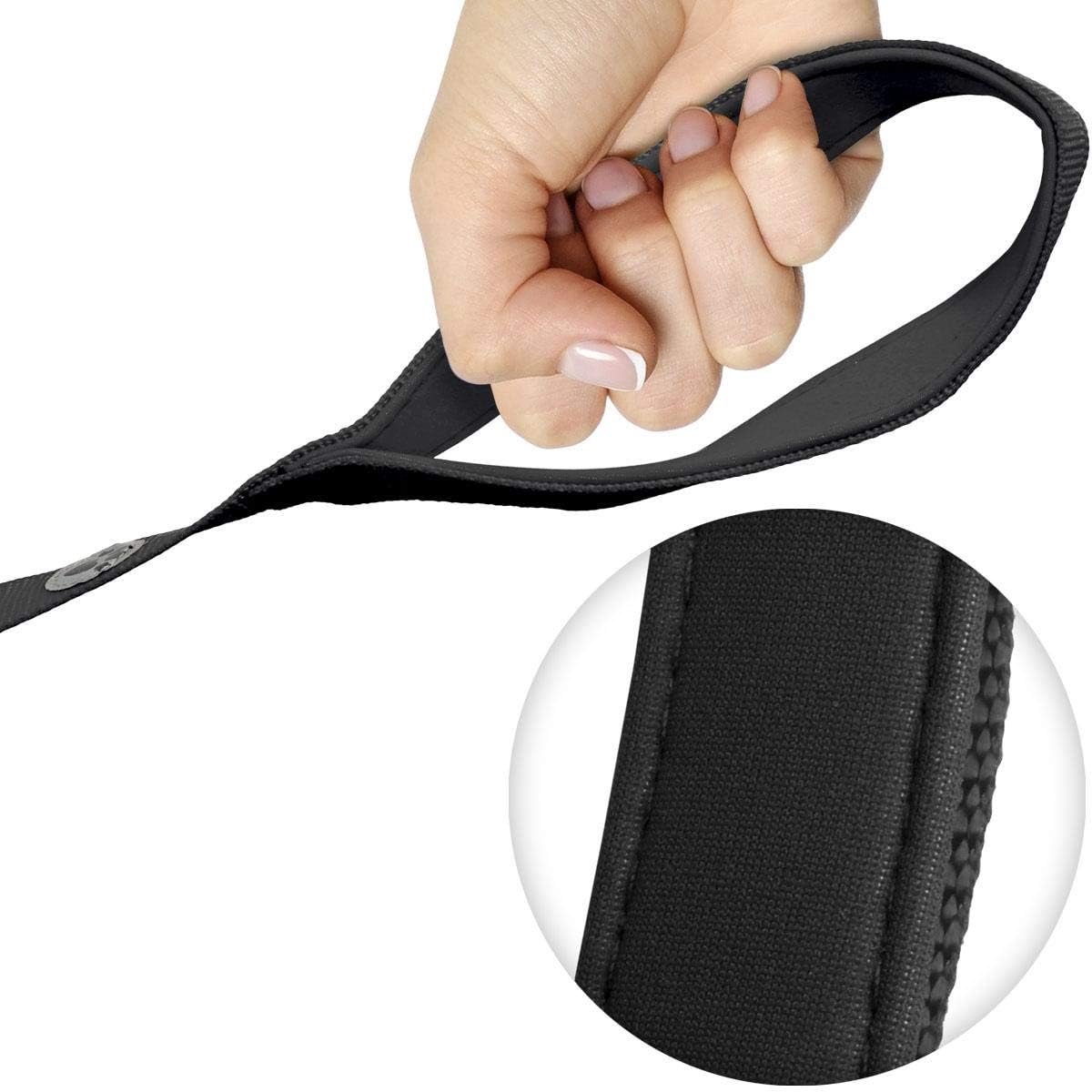 SnelShoppen - Padded Dog Leash - Zwarte Hondenlijn 180 cm - Comfortabele Handvat - Robuuste en Duurzame Materialen - Ideaal voor Wandelen en Training