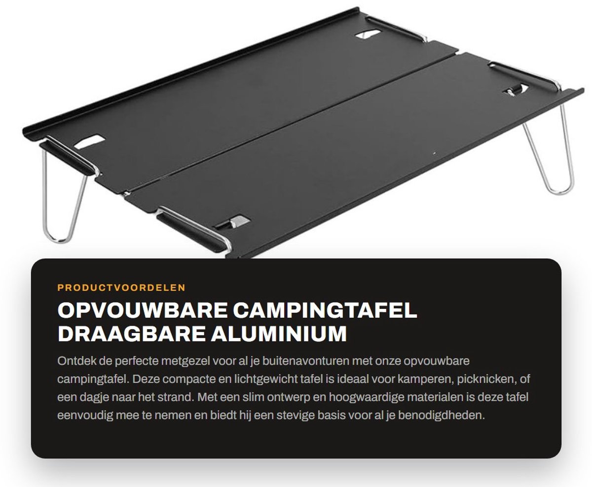Dailygoods- Campingtafel Lichtgewicht - Inklapbaar - Vouwtafel - Camping Tafeltje - Opvouwbaar - Inclusief draagtas - Compact formaat - Opvouwbare Tafel