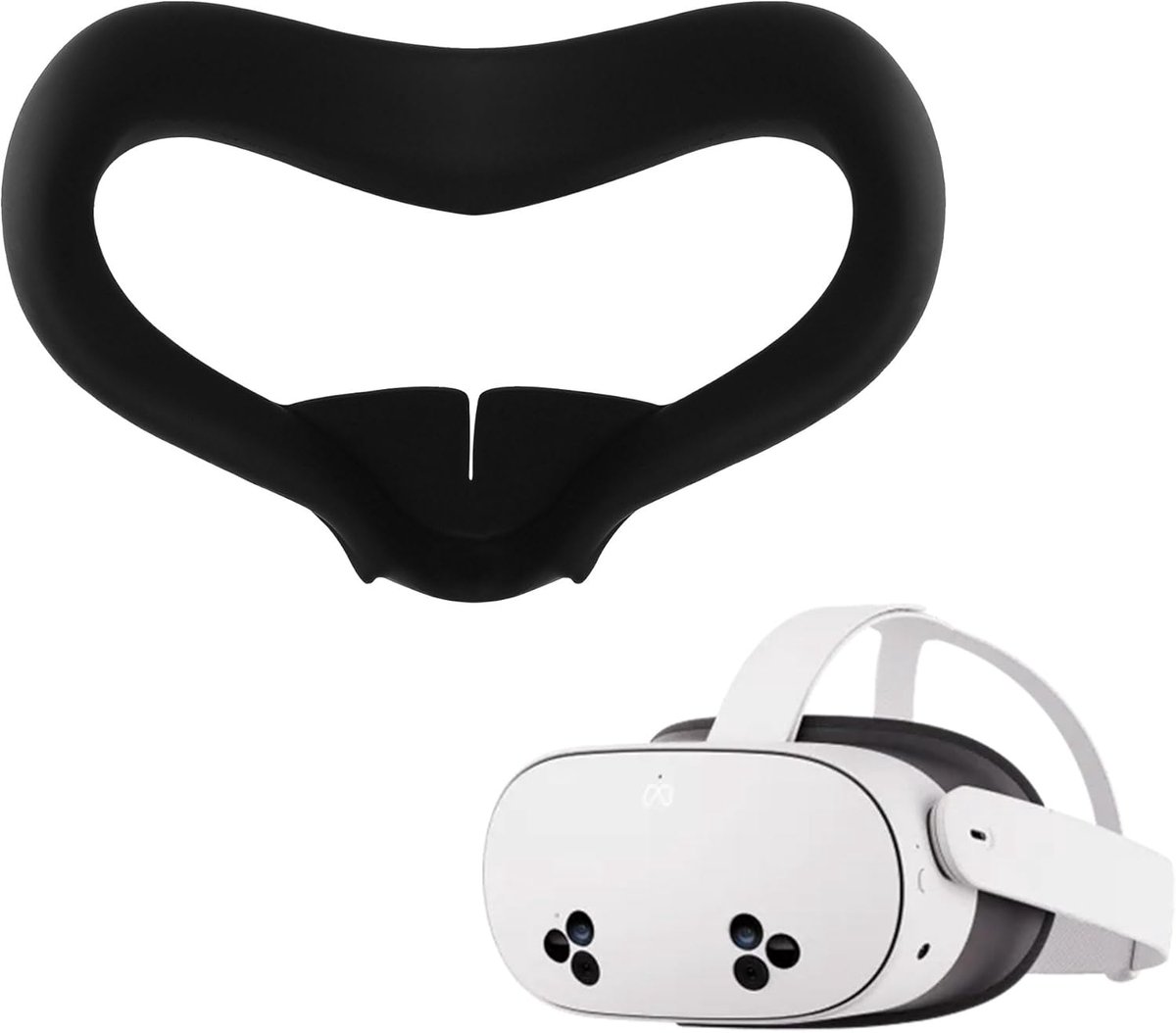 Thijox - Gezichtskussen VR-bril Meta Quest 3S - Siliconen Face Pad - Zwart - Comfortabel & Hygiënisch - Perfect voor Virtual Reality Ervaringen