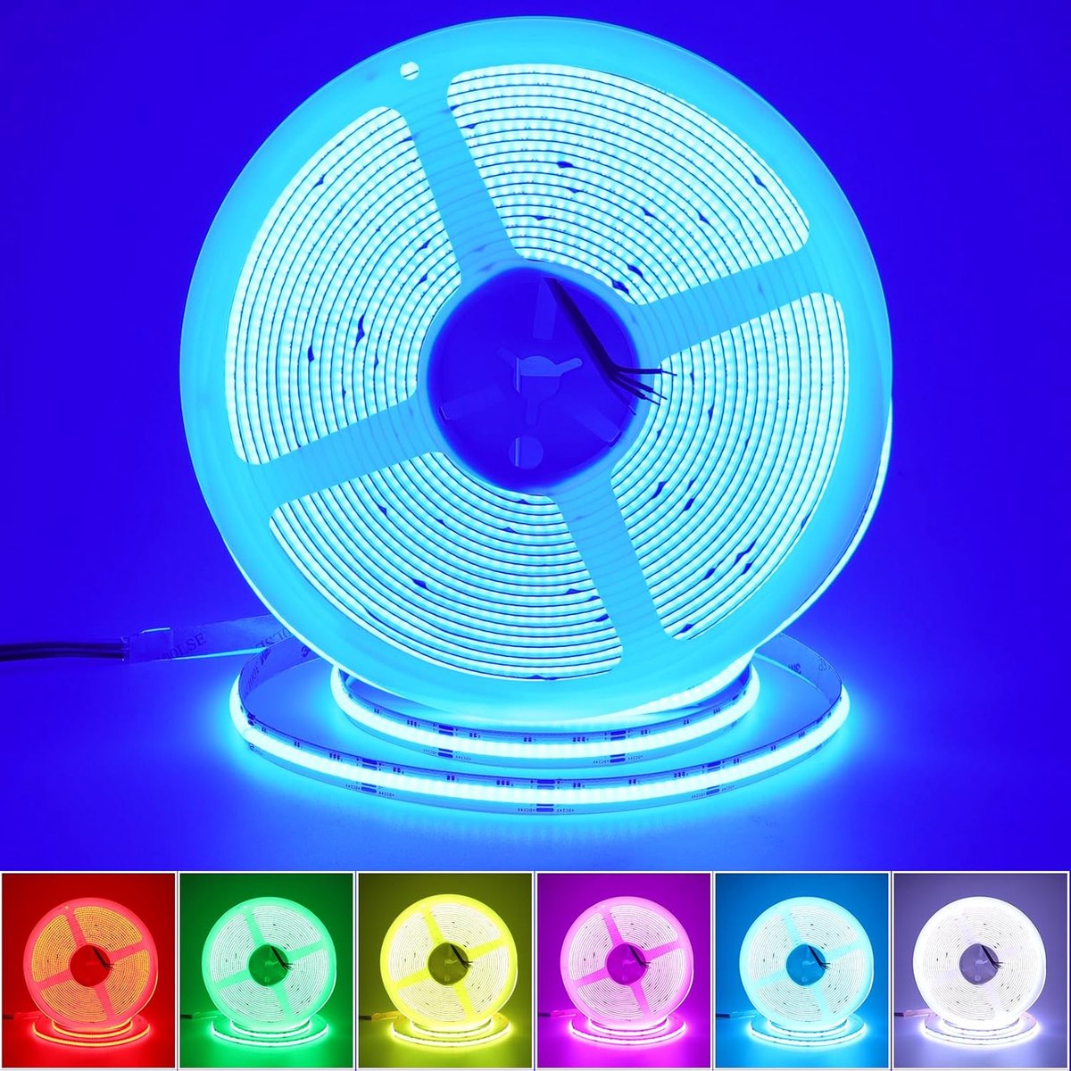 SnelShoppen - 10M 24V COB RGB LED Strip 840 LEDs/M Hoge Dichtheid Dimbaar, Extreem Helder, Puntvrij Licht voor Feesten, Bars, Clubs en Commerciële Rui