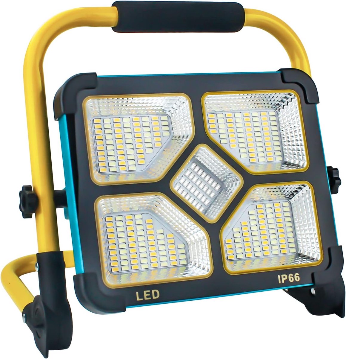 SnelShoppen - LED Bouwlamp Oplaadbaar 10500mAh - Waterdichte Floodlight met 4 Lichtstanden - Ideaal voor Noodverlichting, Auto Reparatie, Stroomuitval
