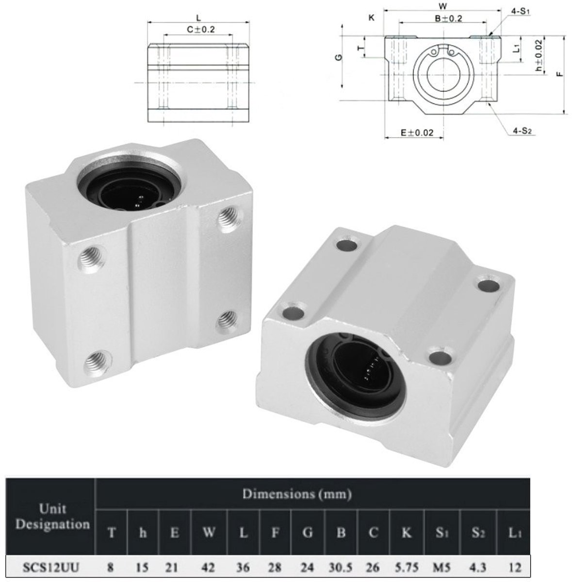 Dailygoods- Lineaire Lagers - CNC Kogellagers - Lagertrekker - Aluminium Beugel - Efficiëntie Verbeterend - Eenvoudig te Installeren