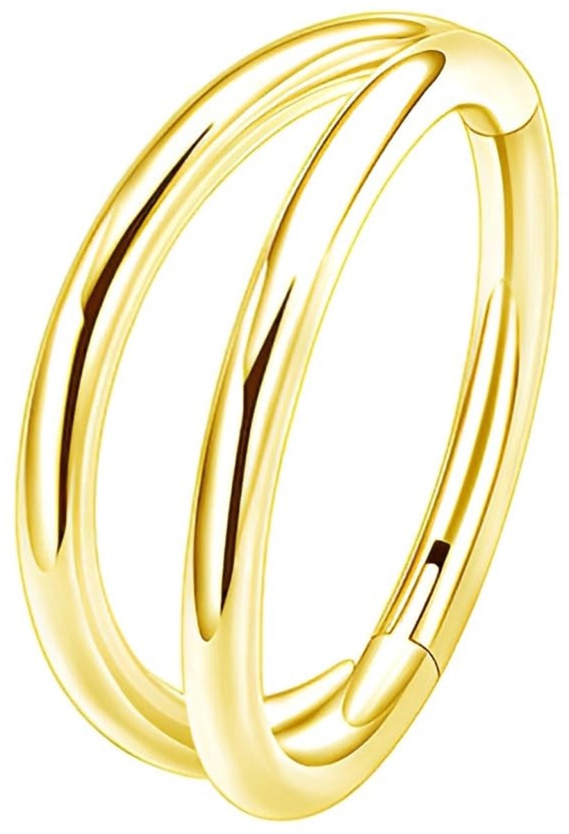 Inovra- Neusring Opklapbaar - Dubbele Ring - Roestvrij Staal 316 - Diameter 8 mm - 16G - Geschikt voor Kraakbeenpiercing - Piercing