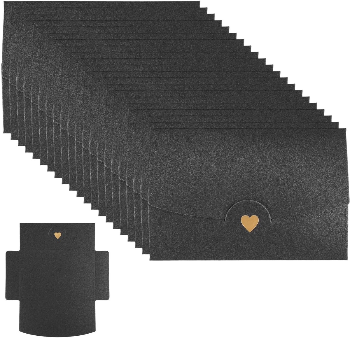 Inovra - 50 Stuks Mini-Enveloppen met Hartsluiting - DIY Valentijnsdag Cadeaubonnen