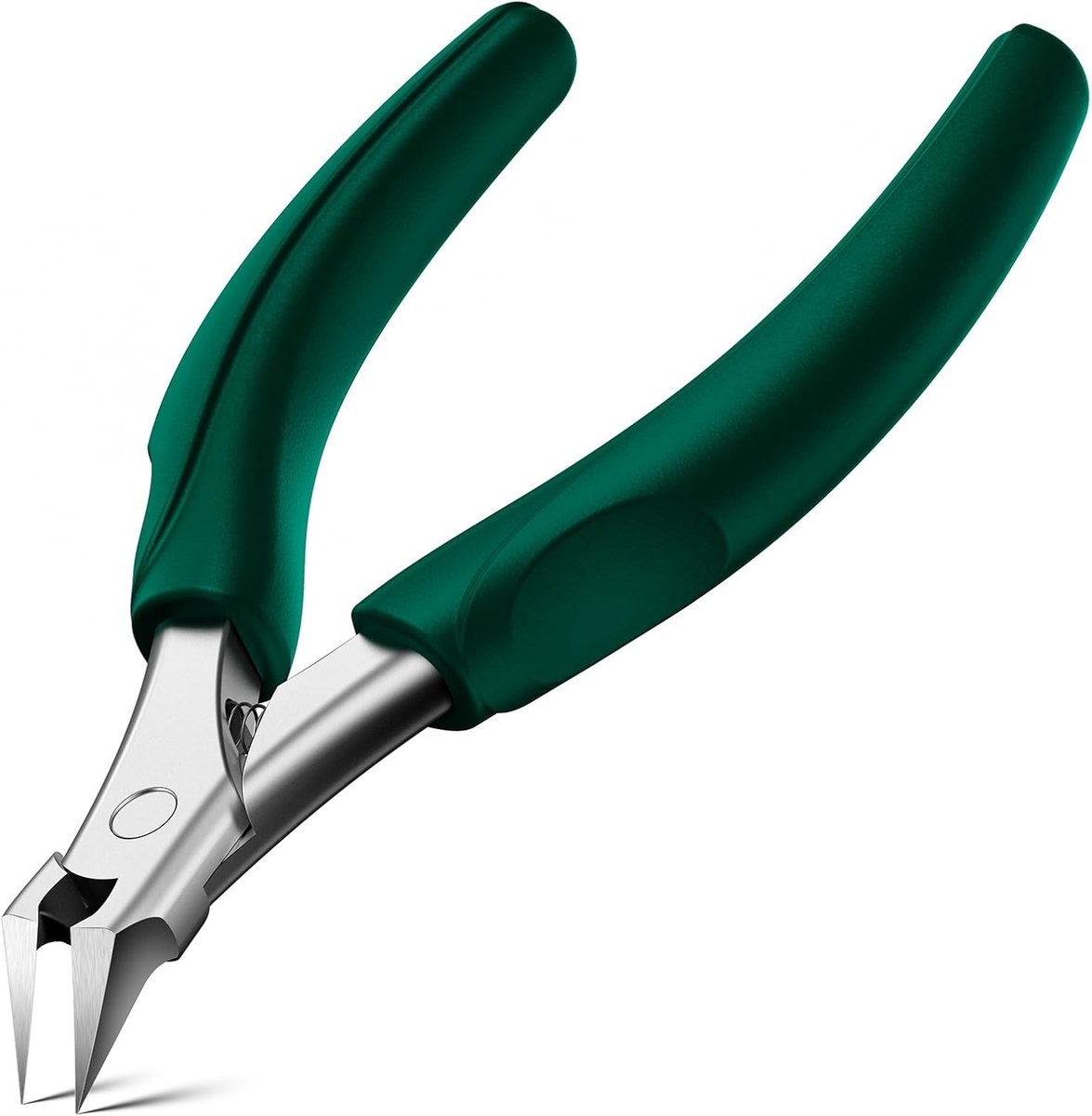 Thijox - Nagelknipper met recht blad voor dikke nagels, ingegroeide teennagels, comfortabele handgreep, vingernagelknipper voor volwassenen, groen, id