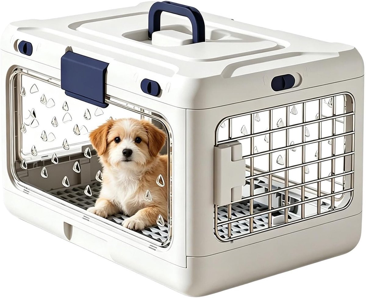 Thijox - Honden Transportbox Draagbaar Opvouwbaar Reisbench voor Puppy Kamperen Hiken Fietstochten Outdoor Avonturen Kittens Middelgrote Huisdieren