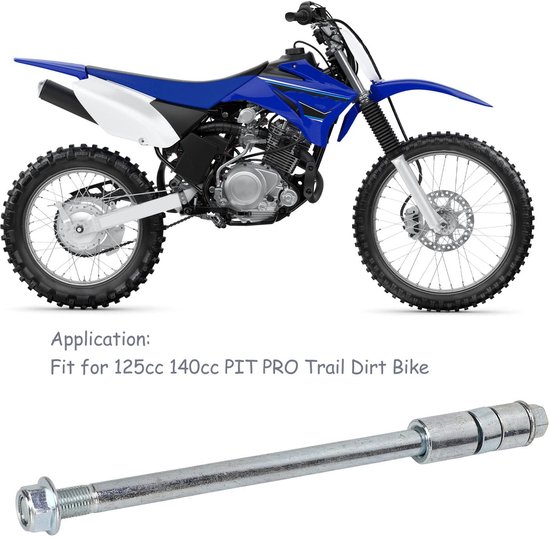 Dailygoods- Achteras 230mm - Vervanging voor 125cc/140cc - Staallegering - Inclusief 3 pakkingen - Geschikt voor PIT PRO Trail Crossmotor - Wielas van Dailygoods — afbeelding 4