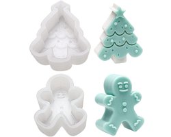 Dailygoods - 2 Pcs Kerst Zeep Mal,WideSmart Kerst Siliconen Mal Kerstboom Siliconen Mould Siliconen Bakvorm Kerstmis Kaars Aromatherapie Zeep Maken Mold Handgemaakte Chocolade Cake Fondant Bakvorm Kerstdecoratie