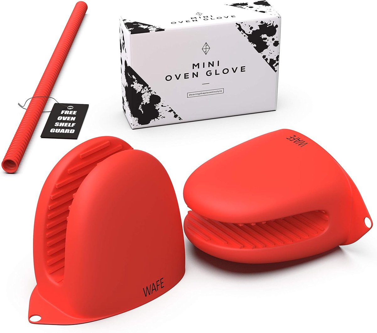 Thijox - Mini Ovenhandschoenen voor Heteluchtfriteuse - Hittebestendige Siliconen Vingergrijpers Keukenwanten - Dubbele Hand Pannenhouder, Ideaal voor