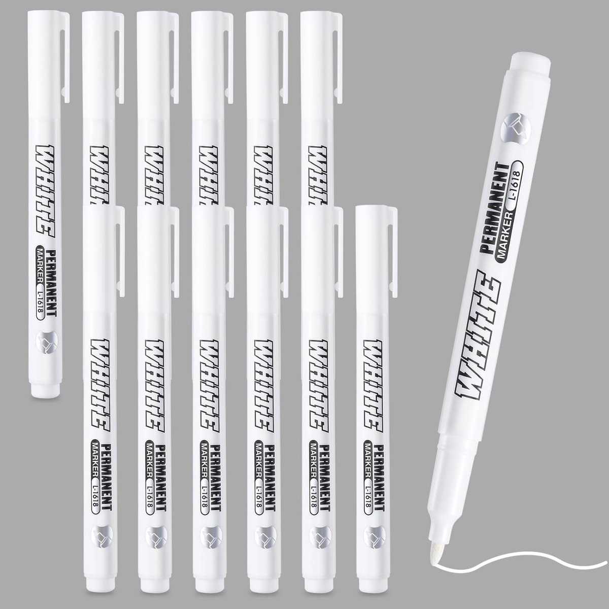 Permanente Markers - Wit - Punt 1-2 mm - Sneldrogend Acryl - Voor Diverse Materialen