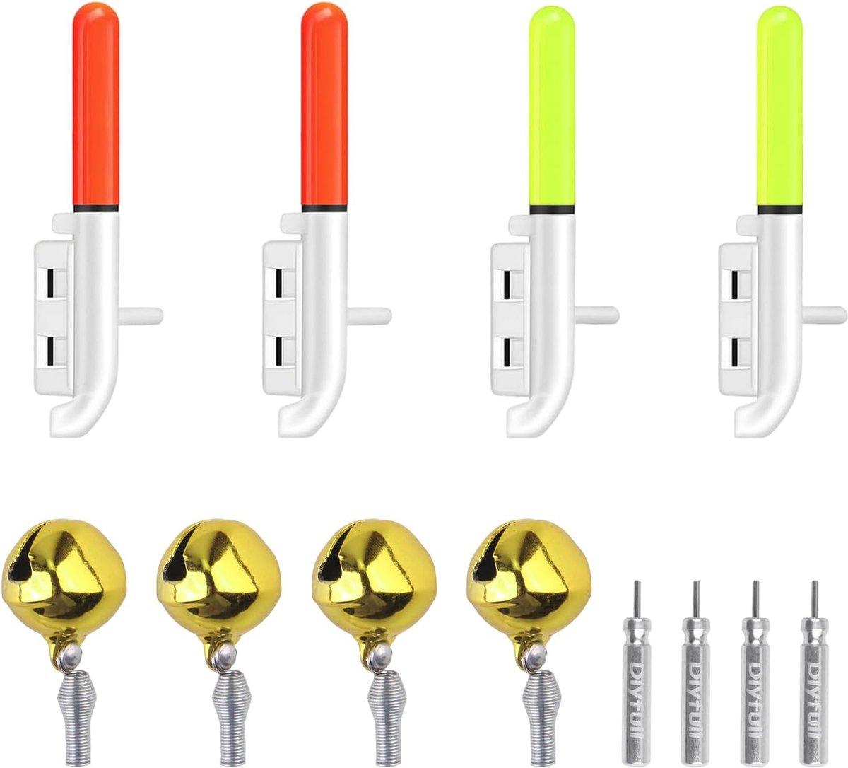Bite Indicators Fishing LED - 4 stuks met Alarmbel - Anti-Stress Sponge Buckle - Ideaal voor Nachtvisserij - ShopVlot
