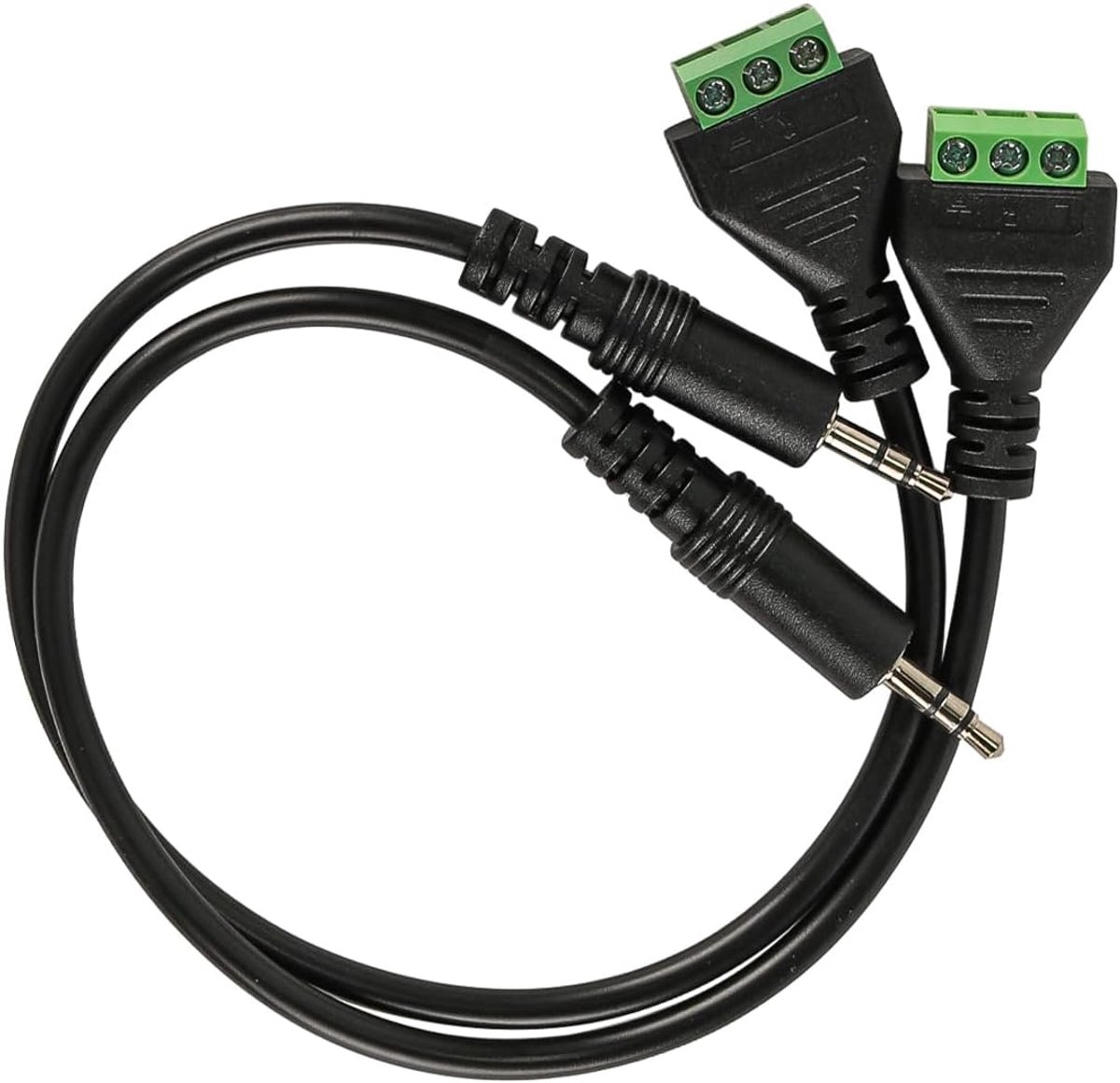 SnelShoppen - 3.5mm Dual Channel Speaker Kabel Adapter 1/8" 4 Pole Stereo TRRS Male Jack naar AV 4 Schroef Terminal Balun Connector Kabel (2 Stuks)