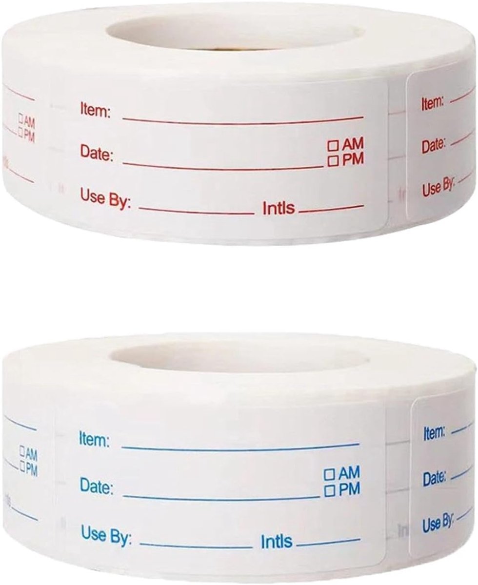 SnelShoppen - 2 rollen voedselstickers, blikken producten, labels voor kant-en-klare maaltijden, etiketten voor containers en voedselglazen, 1000 stuk