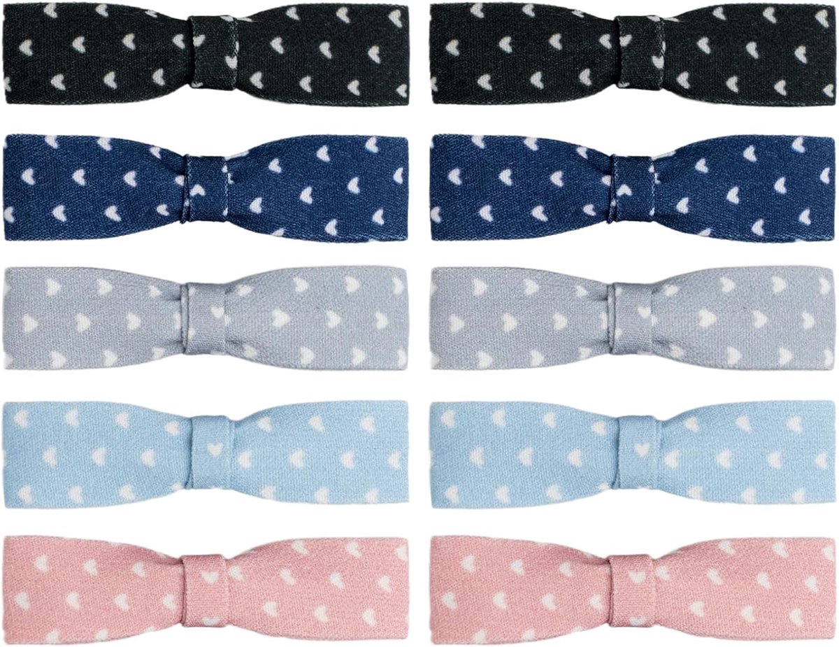 SnelShoppen - 10 Stuks Haarspelden Bogen voor Meisjes - Luxe Haaraccessoires - Niet-Slip Krokodillenclips van Hoogwaardige Stof - Perfect voor Feestje