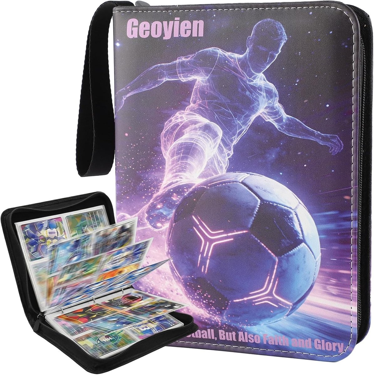 Toploader-map - C-400 - 6,7 x 9,1 cm - Waterdichte Kaartenmap met 50 Pagina's - Voor Verzamelkaarten en Voetbalkaarten