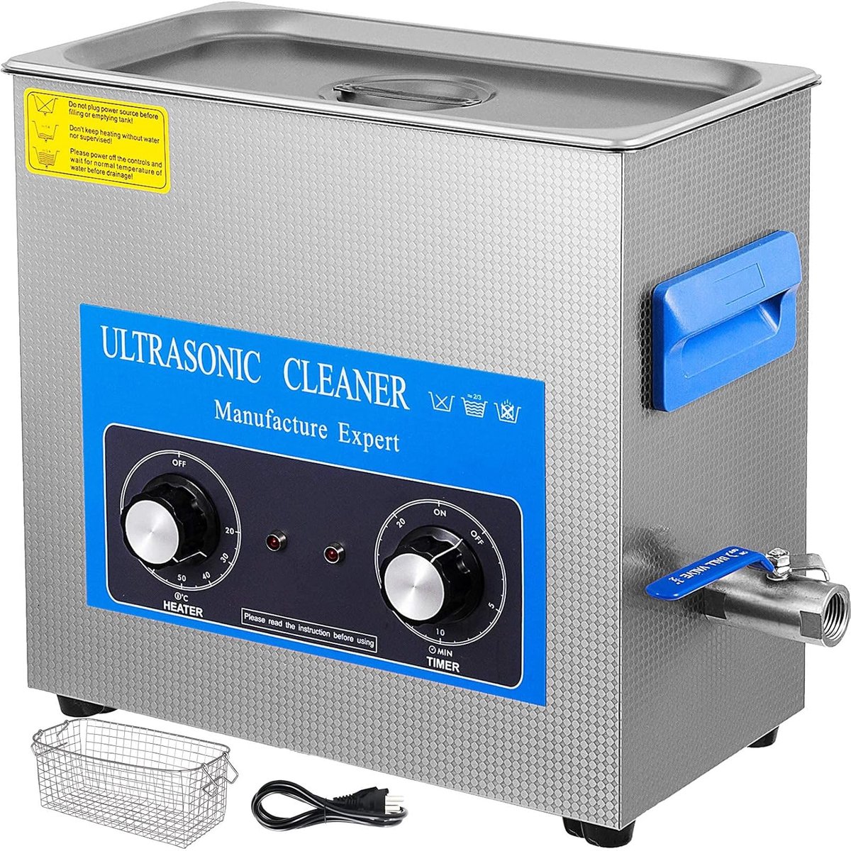 SnelShoppen - Professionele Ultrasone Reiniger met Verwarmfunctie en Timer, RVS 220V, 40 KHz voor Het Reinigen van Brillen, Ringen en Instrumenten