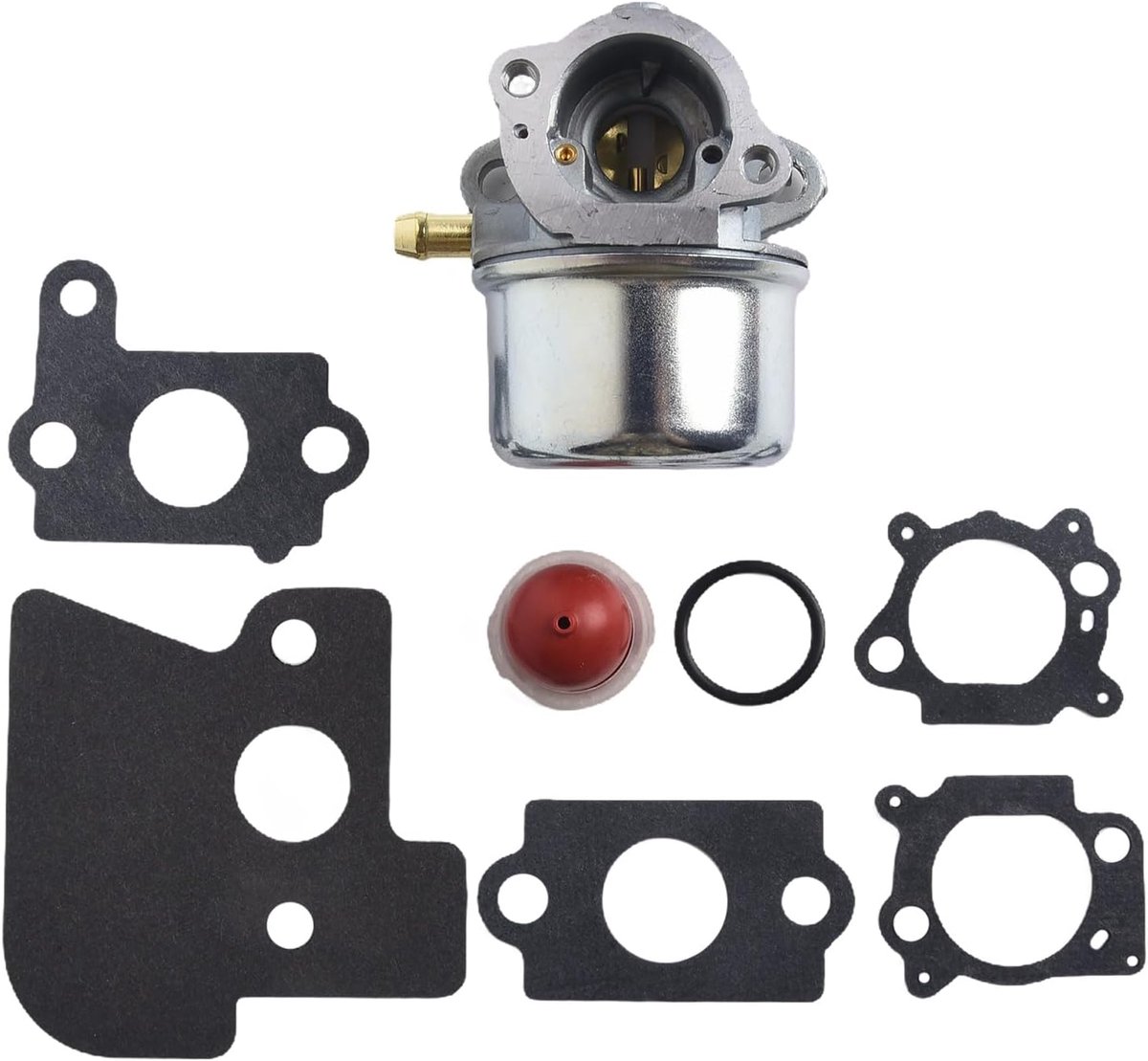 SnelShoppen - Carburetor Kit Set voor Intek 7pk OHV, Inclusief 1 Carburetor, 5 Gasket Sets en 1 Oliebel, Hoogwaardige Alloy Materialen
