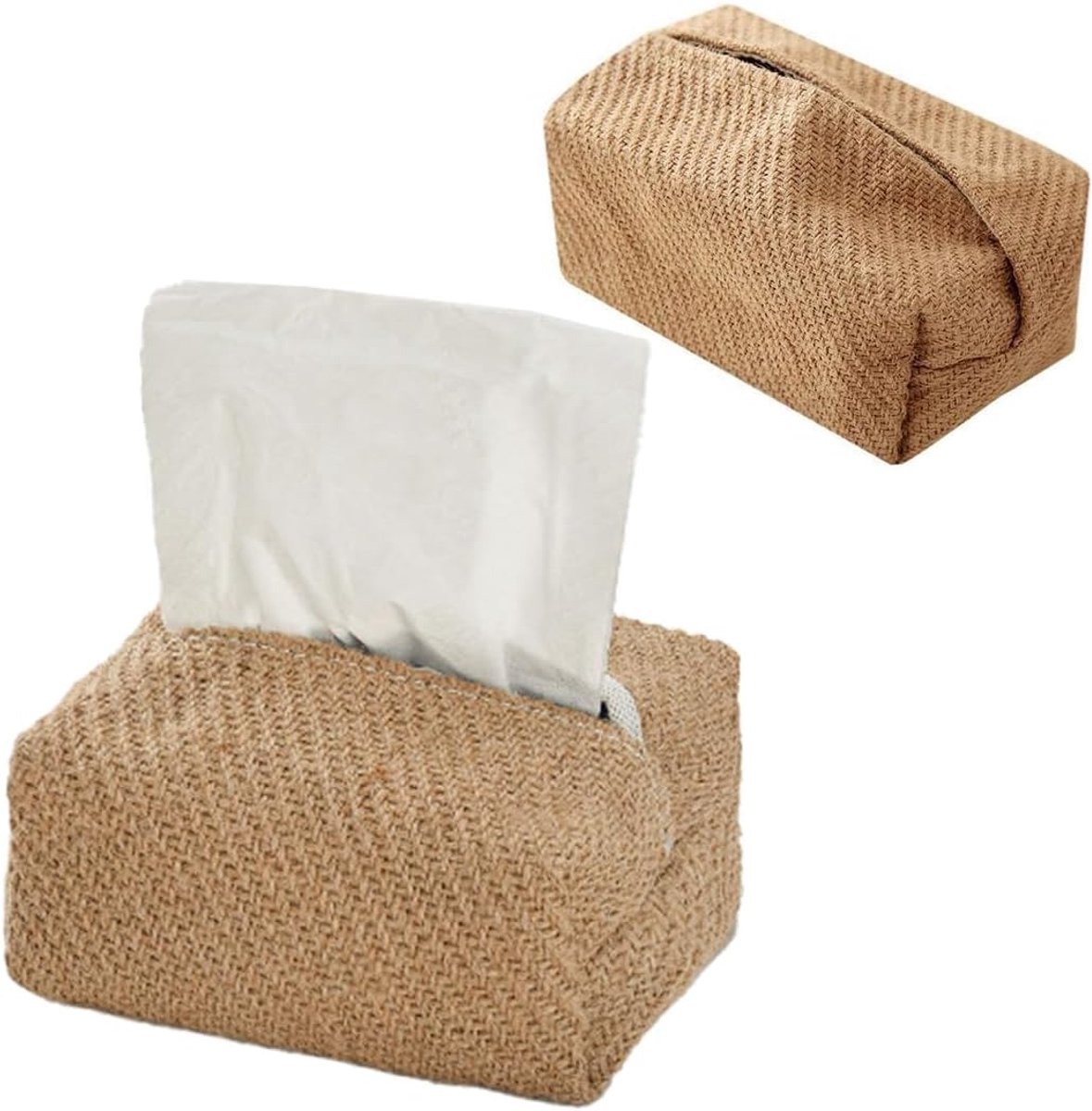 opbergdoos voor zakdoeken 43 x 20 x 20 cm - riet en jute - biologisch afbreekbaar - duurzaam en plasticvrij - ShopVlot