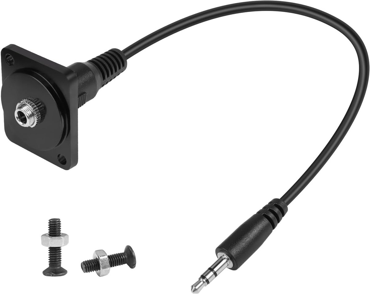 SnelShoppen - 3.5mm TR Audio Adapter - Korte 1/8" Montagesnoer - Stereo Hoofdtelefoon Jack - Mannetje naar Vrouwtje - 20cm - Geluidsport Extensie