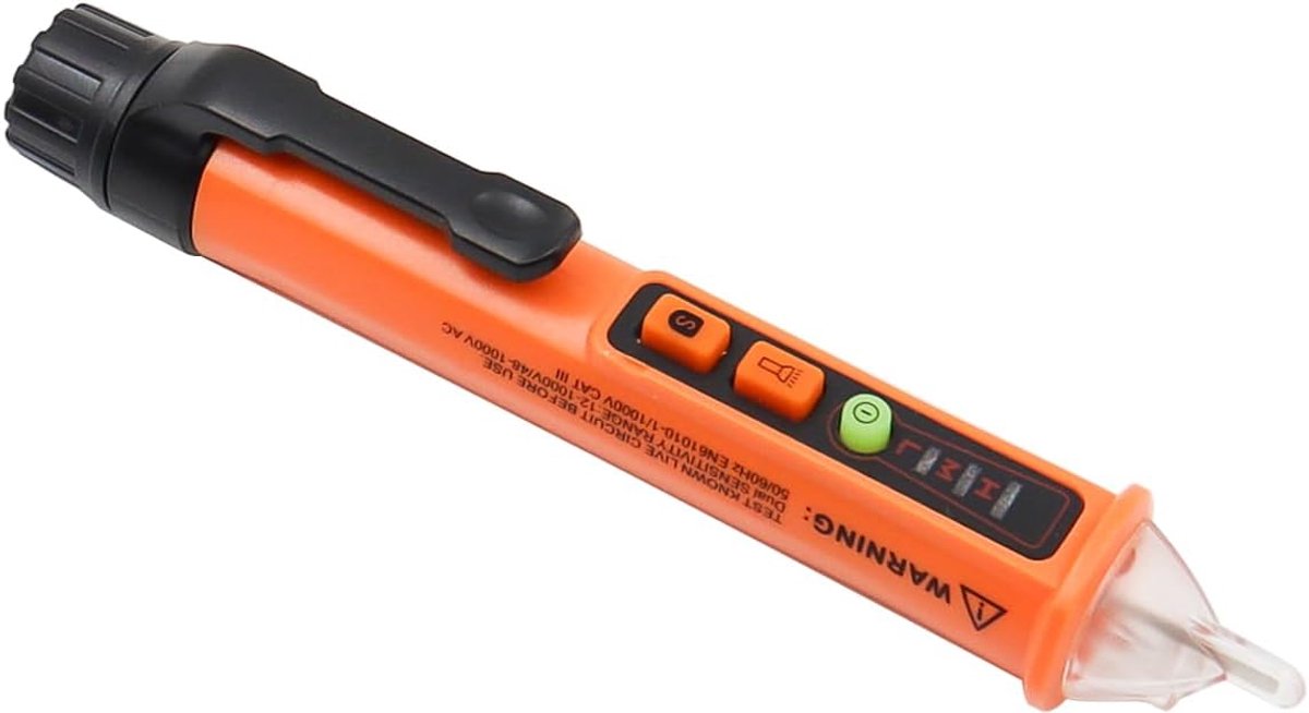 SnelShoppen - Non-contact AC Voltage Tester Pen met Buzzer Alarm, LED Zaklamp voor 12-1000 V, Veiligheidsmeter voor Huidige en Nuldraden