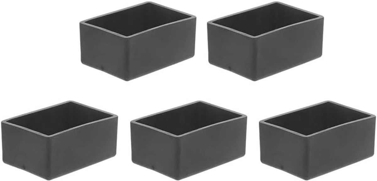 SnelShoppen - 20mm x 30mm Rubber Beschermdoppen voor Stoelen, Eindkappen, Voetdoppen en Zitdoppen - Zwart - 5 Stuks voor Geluidsreductie en Beschermin