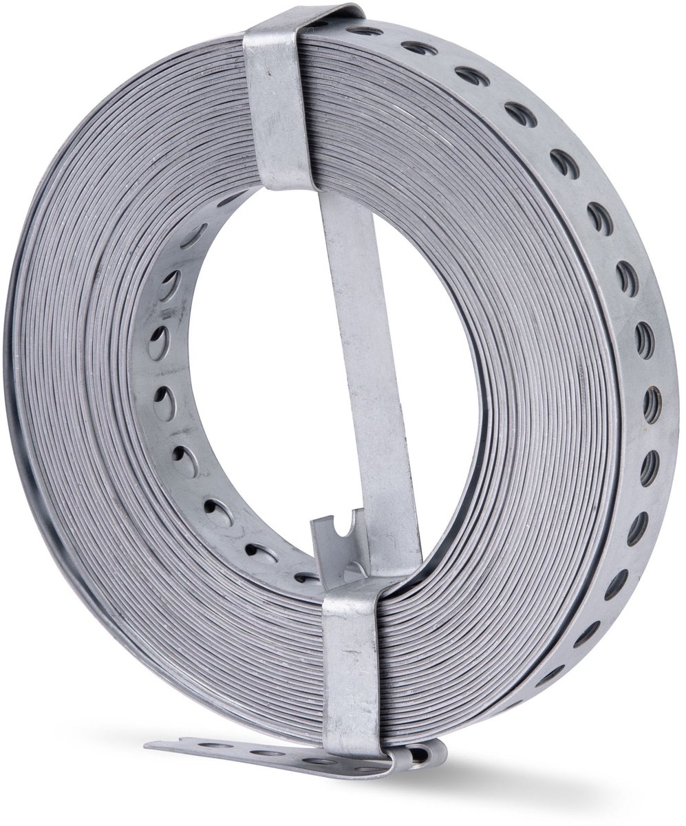 Alberts 335076 gaatjesband | met of zonder afrolcassette | sendzimir verzinkt | breedte 20 mm | lengte 10 m | set van 2