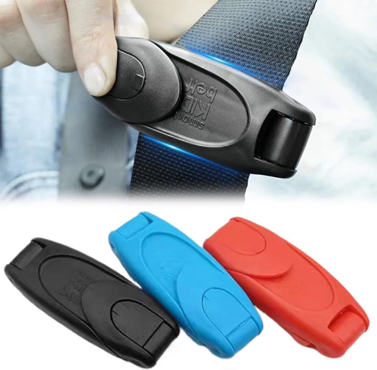 SnelShoppen - 3 Stuks Autogordelclips, Universele Gordelversteller, Veiligheidsclips voor Autogordel, Comfort voor Kinderen en Volwassenen, Duurzaam P
