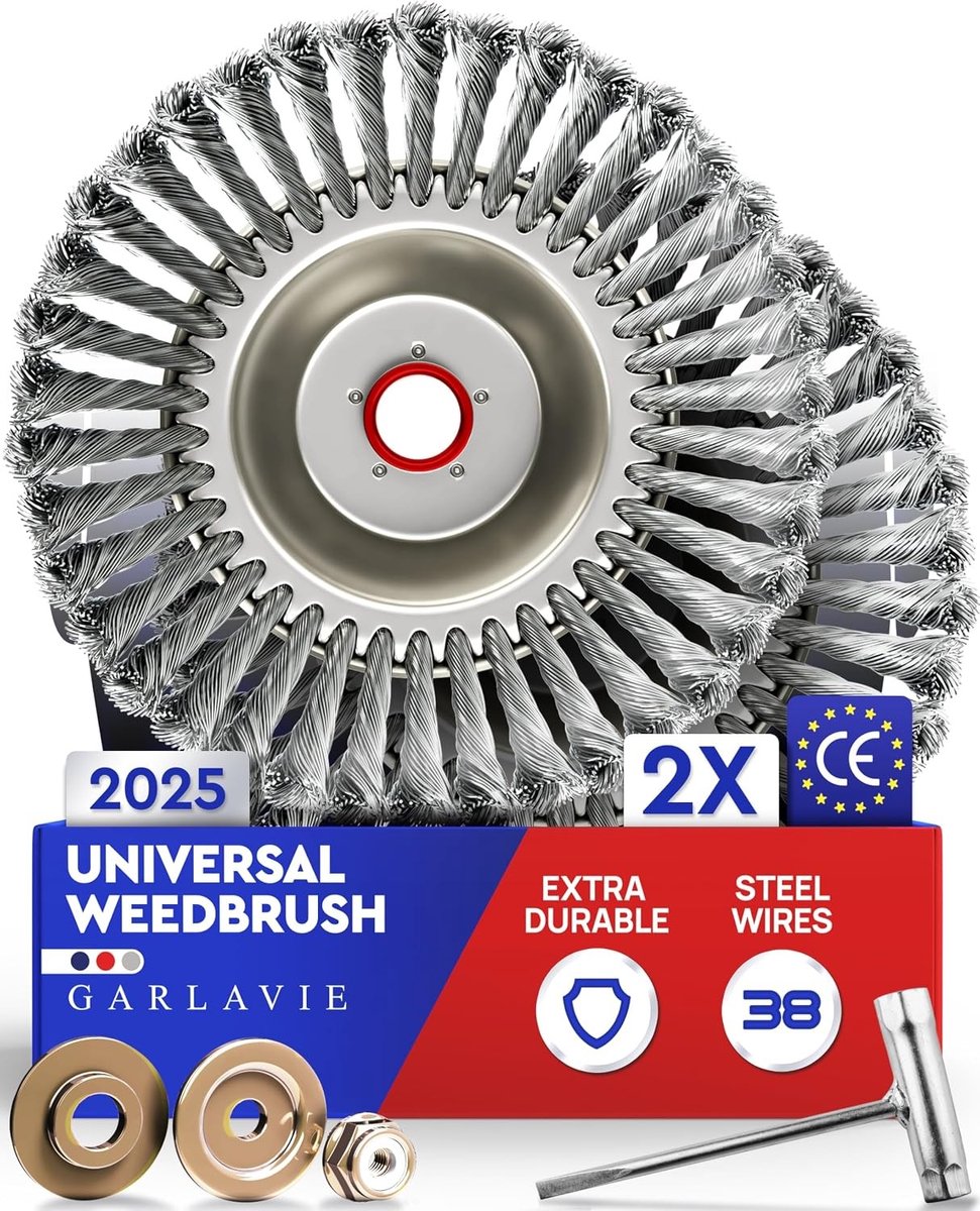 Onkruidborstel - 20,3 cm - Staal - Voor Bosmaaiers - Set van 2