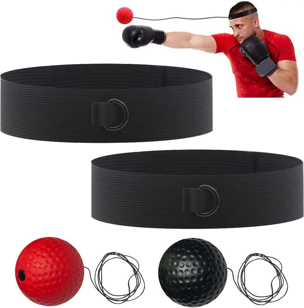 Boxing Ball Set met Hoofdband - Reflecterende Bal - Verbeter Reflexen - Ideaal voor Training - SnelShoppen