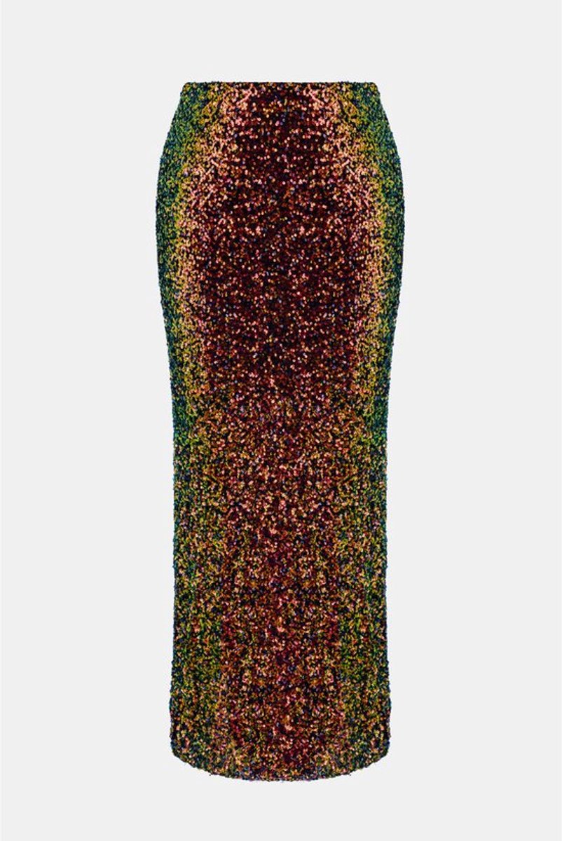 Jupe mi-longue taille haute plissée