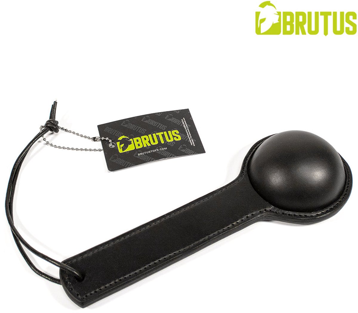 BRUTUS - Lederen Ball Buster met Halfronde Kop - Zwart