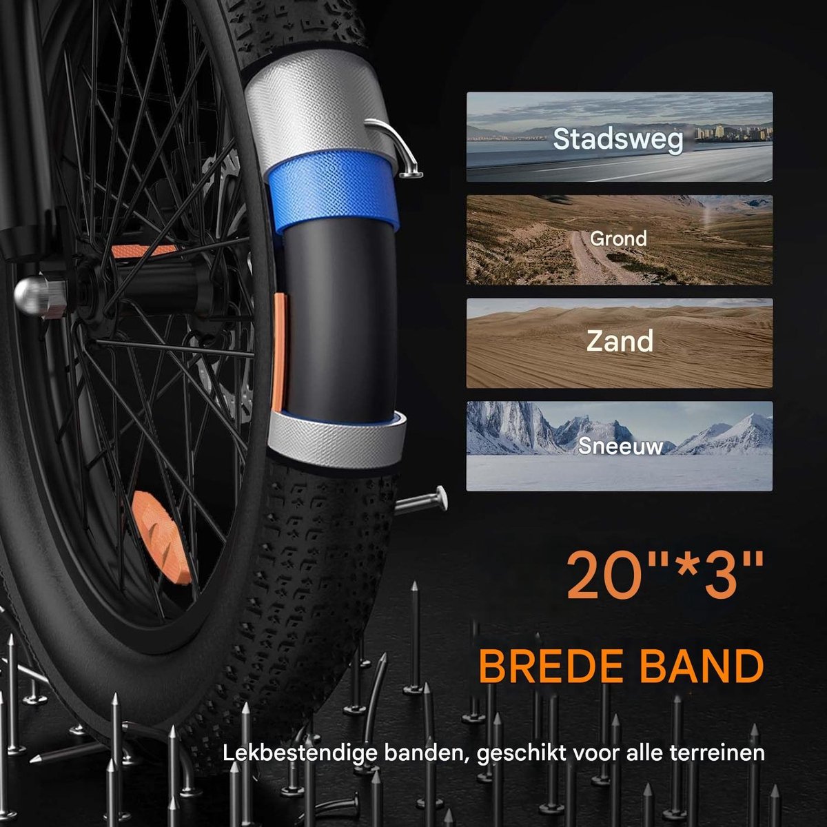 SMARTAI 20 inch Elektrische fiets(155-195 cm) - 20inch - Wit thumbnail 5