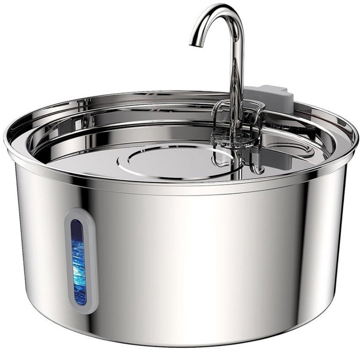 YAGXIG roestvrijstalen drinkfontein voor katten, drinkkraan voor katten, watertoevoer voor huisdieren, 3,2 l, automatische filtratiecyclus