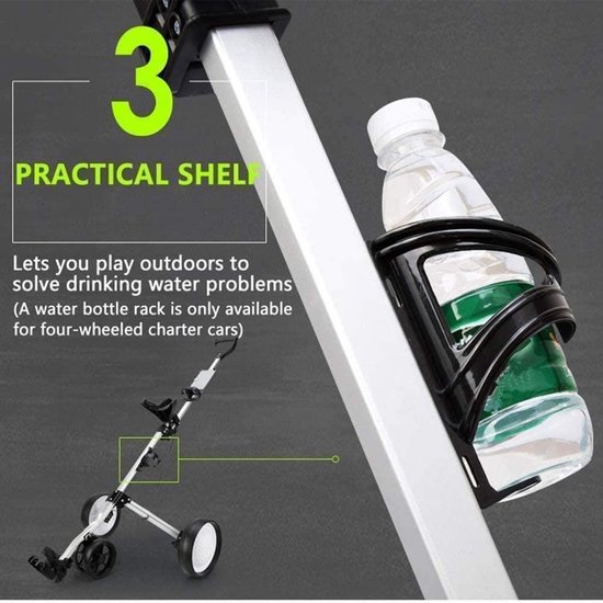 Golftrolley 3 Wiel - Golfkar Pushcart - Golfen Baan - In Twee Stappen Inklapbaar - 88 cm x 44 cm — afbeelding 4