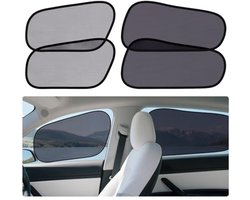 Zonwering zijruit voor Tesla Model Y 2020-2024 & Juniper - 4-delig zonnescherm set - UV-bescherming - Opvouwbaar - Voor en achterportieren - PromoHome