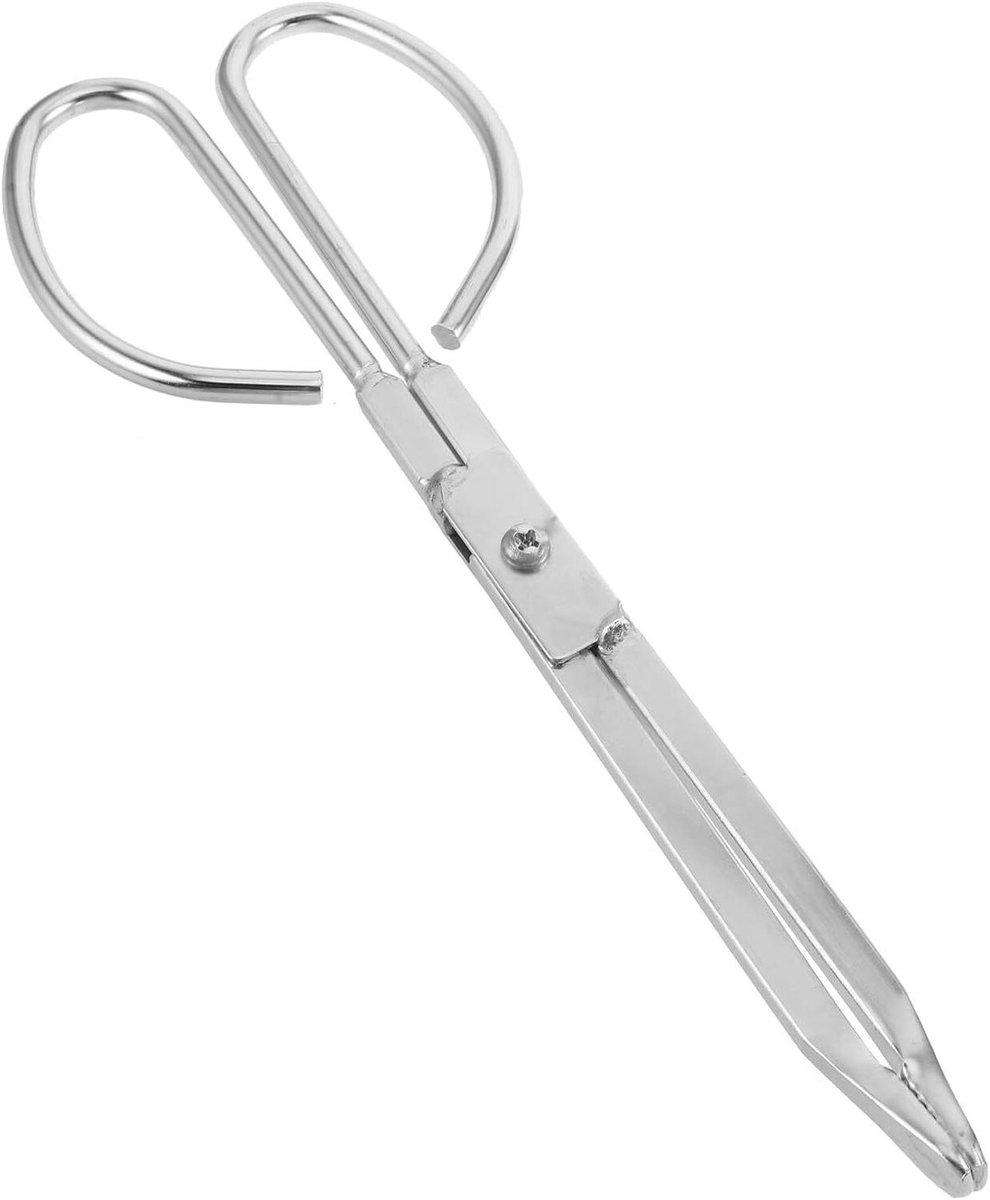 Haardtang Roestvrijstaal - Houtgrijper Vuurplaats - Veilig Hout Hanteren - Lange Beschermende Steel - 28.5 cm - Zilver