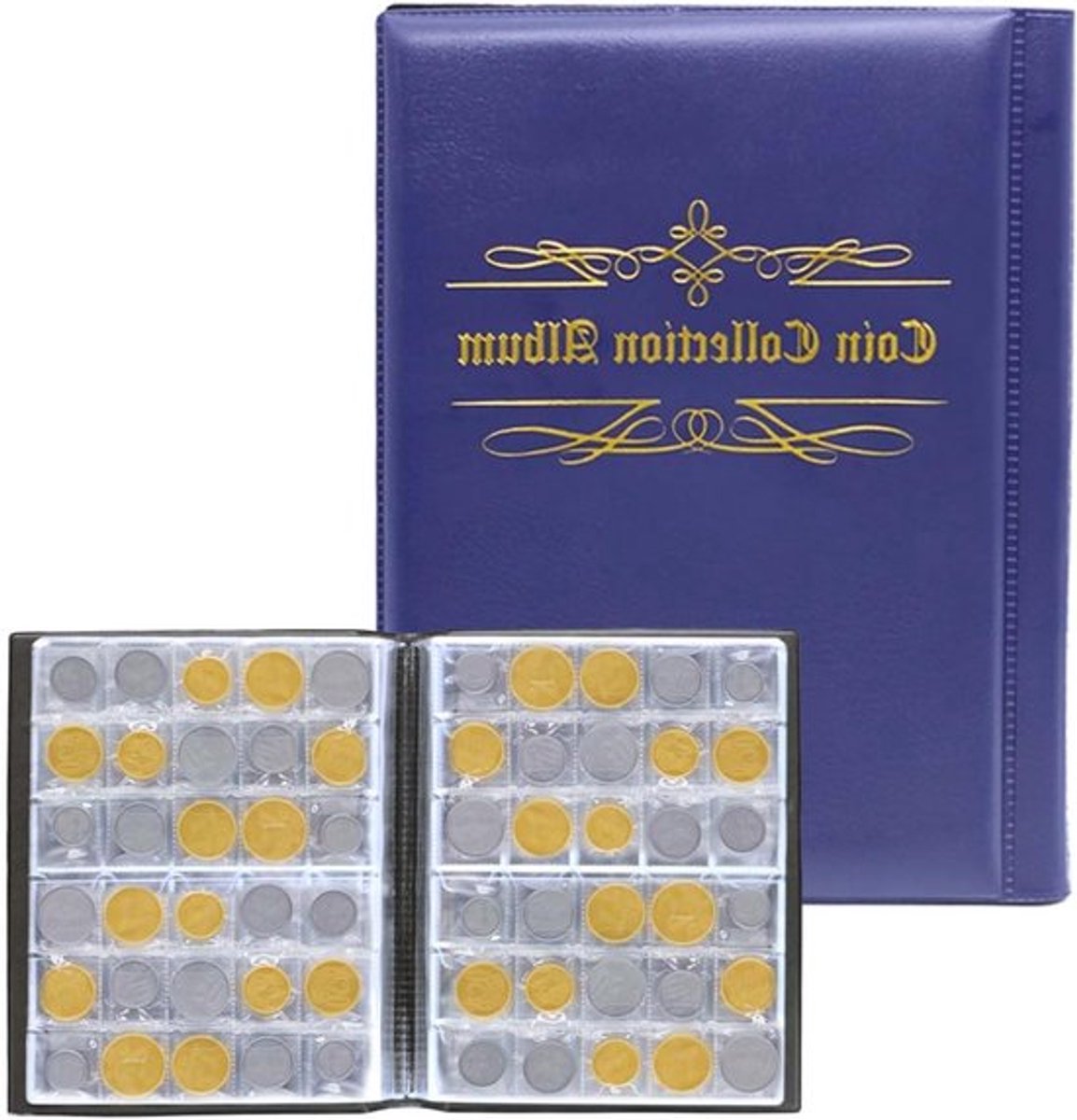 Muntencollectiealbum voor 480 munten, 25 mm muntenopslag, perfect voor muntverzamelaars en hobbyisten