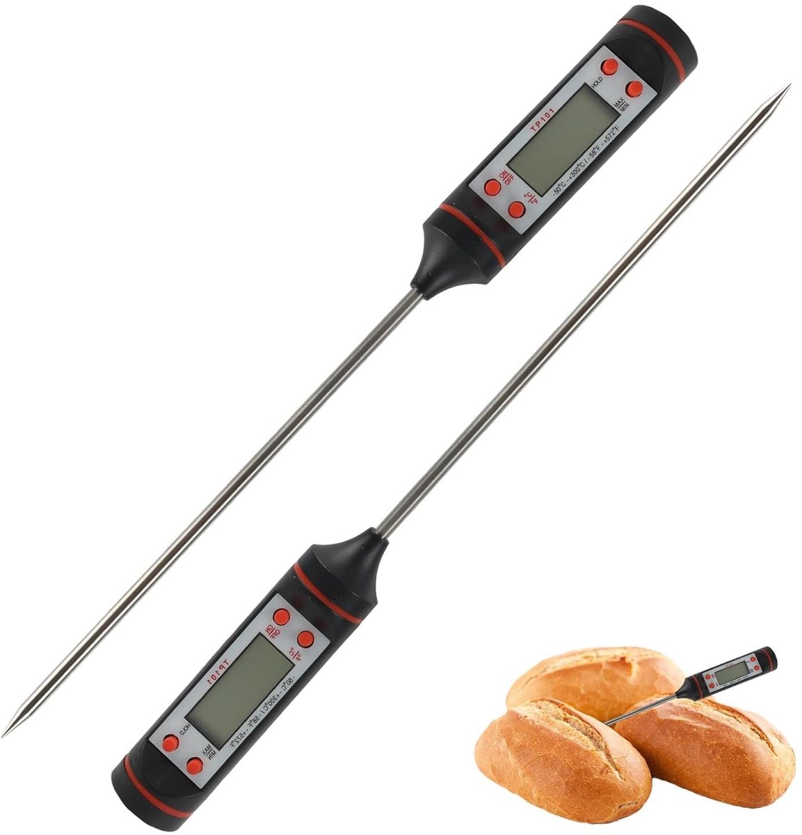 Digitale Keukenthermometer - Zwart - N.v.t. - Groot LCD-scherm met Nauwkeurige Meting - Voor Vlees en Gerechten