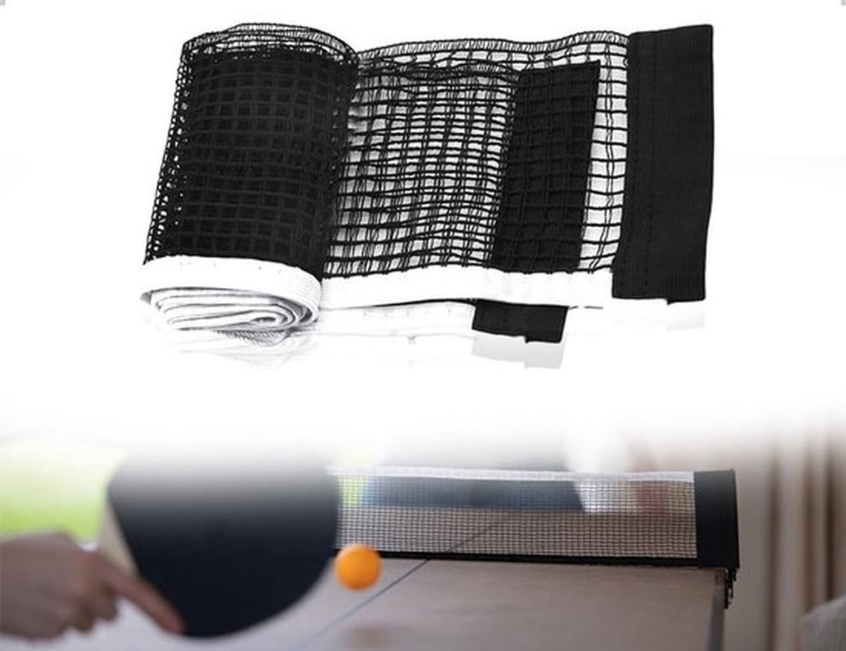 Draagbaar vervangingsnet voor tafeltennis, nylon net voor binnen en buiten, ideaal voor tafeltennistafels en sportliefhebbers