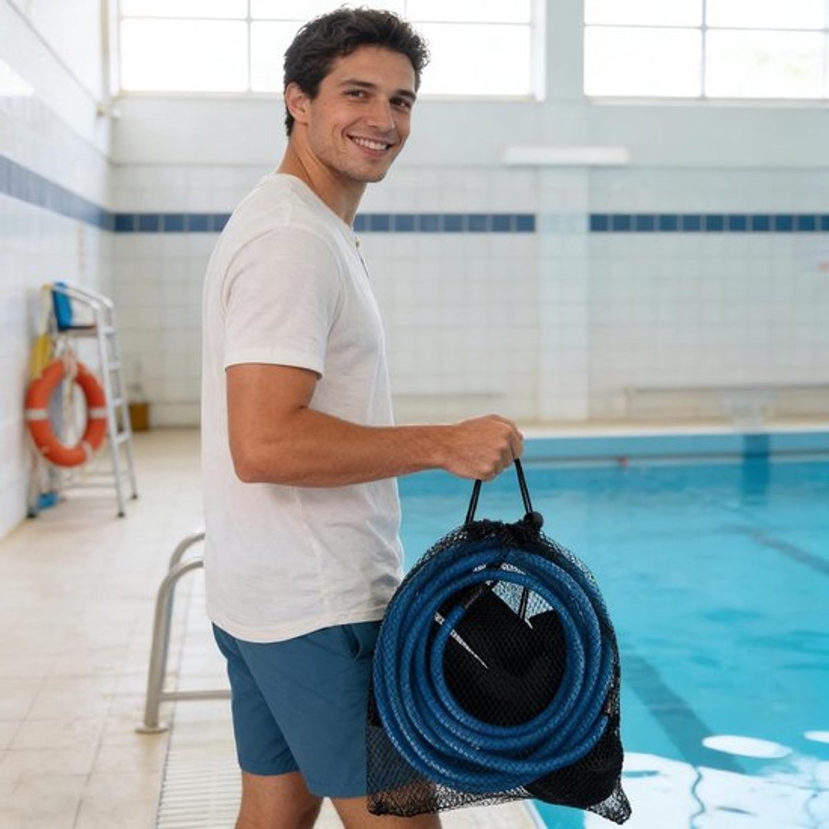 Zwemtraining Weerstandsband 4m, Verstelbare Zwemband voor Volwassenen en Kinderen, Ideaal voor Techniek en Krachttraining in het Water