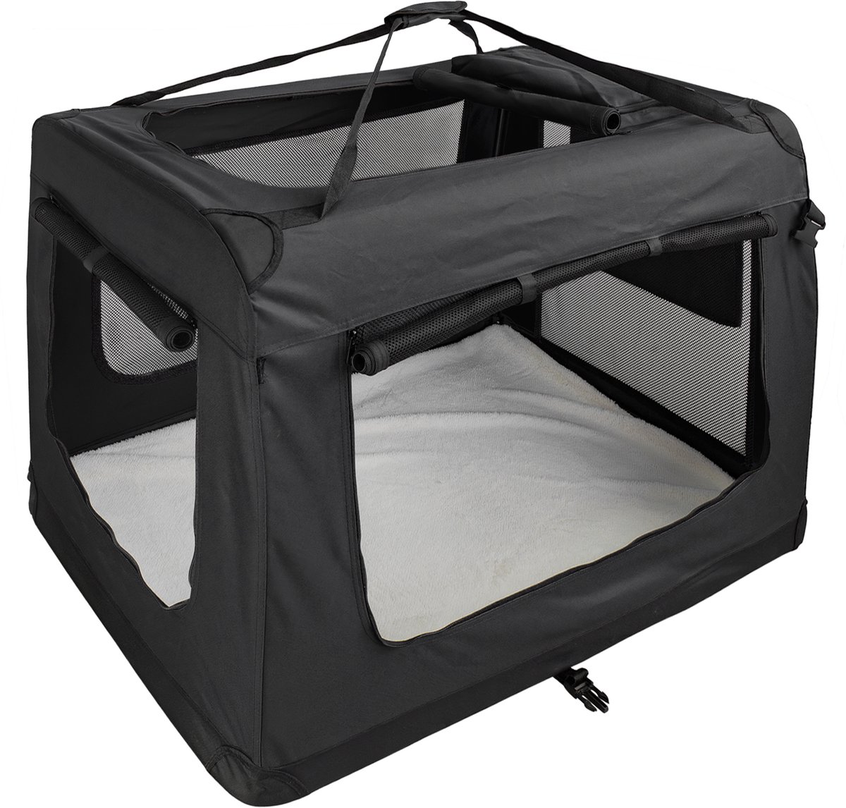 Opvouwbare Hondenbench Transporttas Transportbox Auto Honden Zwart Petigi