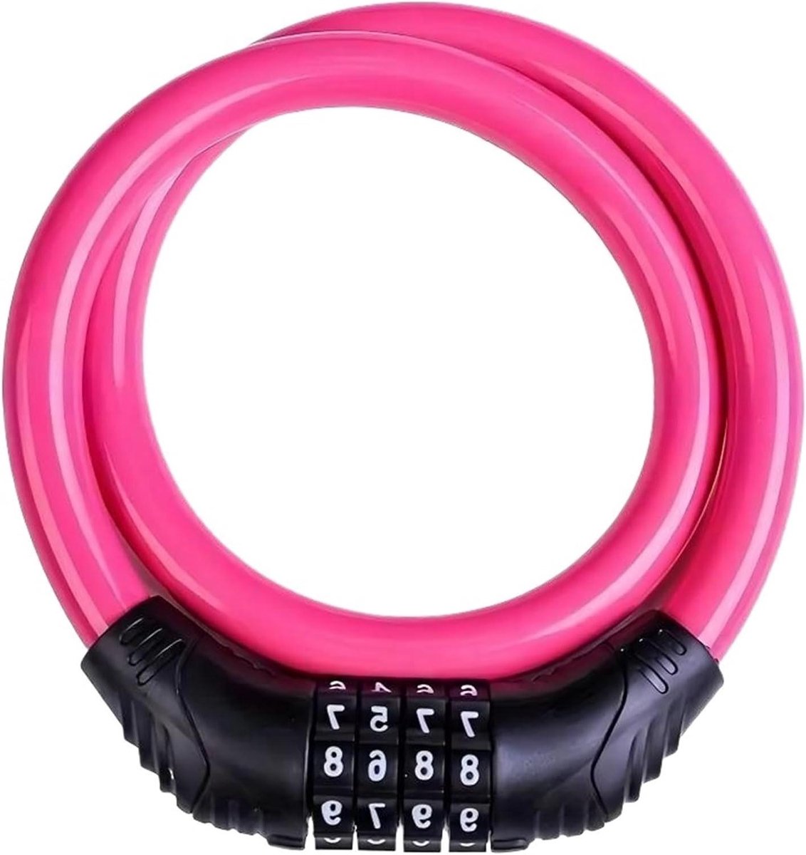 Fietsslot Kabel - Fietsen Beveiliging - Fiets Diefstal Voorkomen - 4-Cijferige Combinatie - 60 cm Lengte - Roze