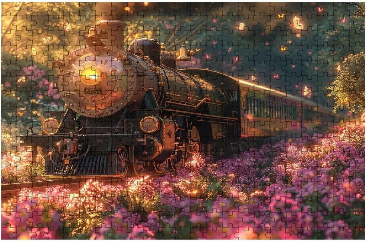 Legpuzzel Volwassenen - Houten Puzzel - Ontspanning en Decoratie - 3000 Stukjes - 120x80 cm - Trein