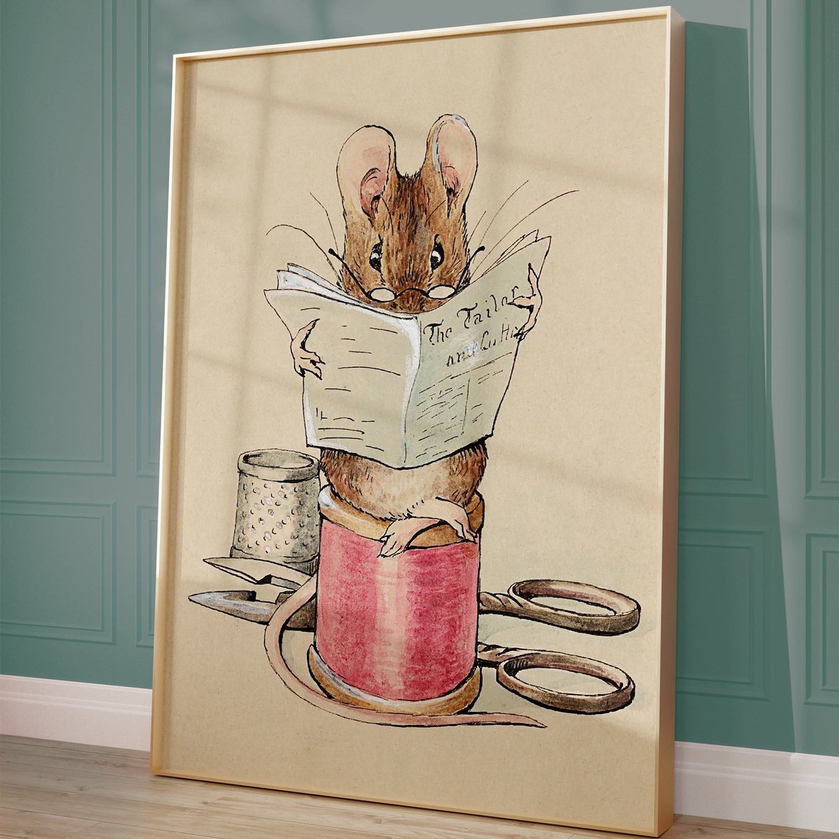 The Tailor Mouse 1902 Print – Beatrix Potter Poster 50 x 70 cm