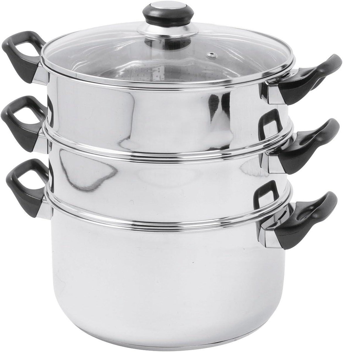 Stoompan Stoomkoker Gezond Koken Roestvrij Staal 24 cm Zilver