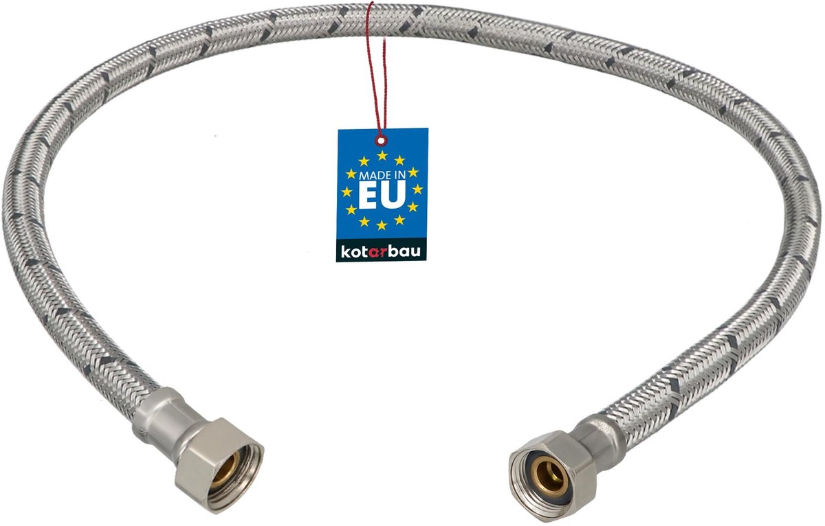 KOTARBAU® Flexibele Aansluitslang 3/8" x 3/8" - Flexibele Kraanslang 70 cm - Sanitaire Aansluitslang - Flexibele Verbindingsslang - Aansluitslang Armatuur - met Roestvrijstalen Vlechtwerk