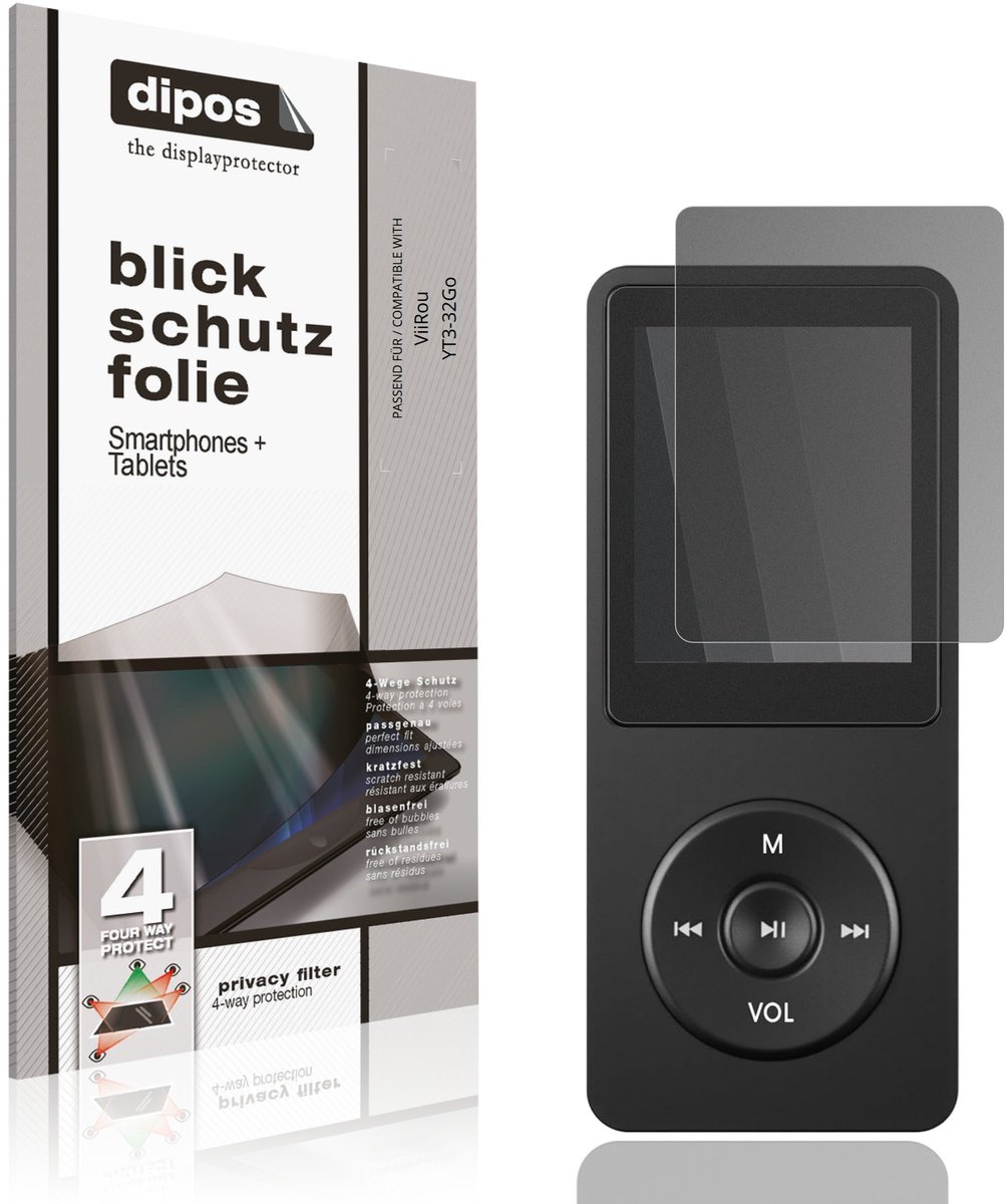 dipos – Matte Privacy Screenprotector geschikt voor ViiRou YT3-32Go | Anti-Spy Beschermfolie