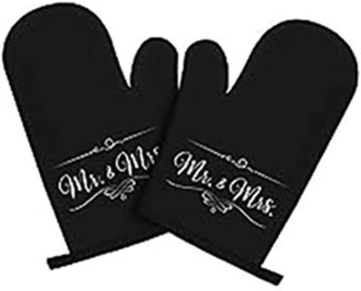SnelShoppen - Ovenwanten, Kookhandschoenen, Hittebestendige Pothouders, Zwart, 17x27 cm, Antislip voor Keuken, Bakken en Grillen